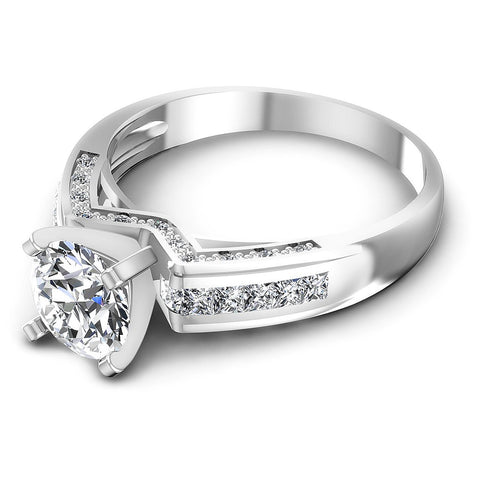0.80CT Round And Princess  Cut Diamonds Engagement Rings