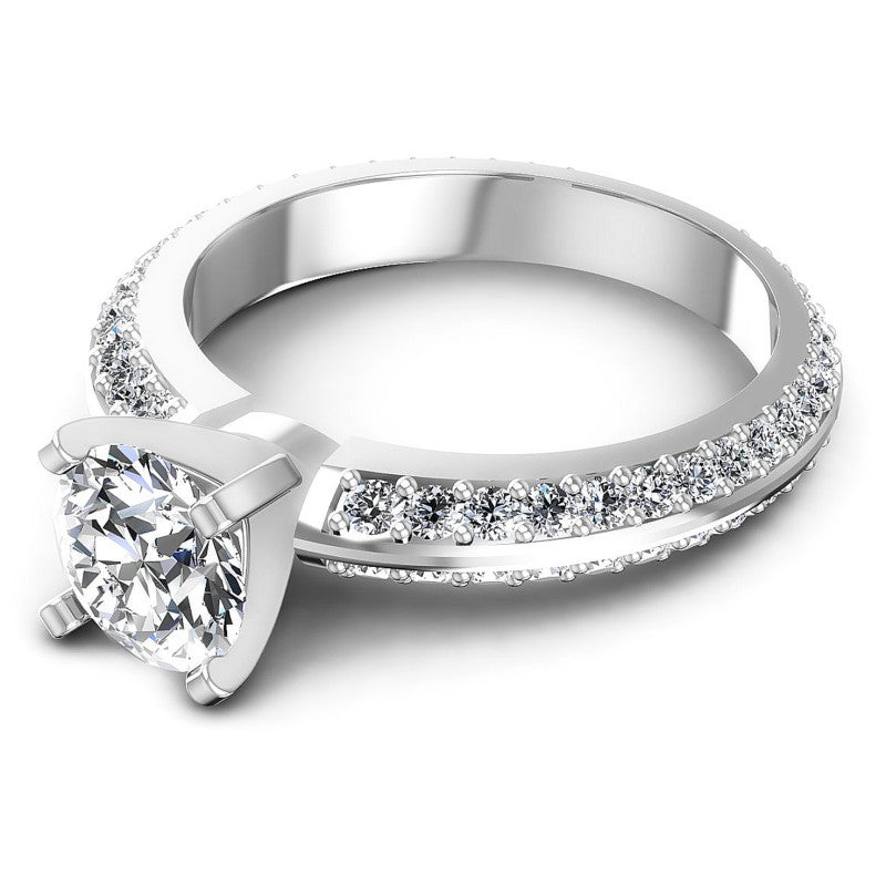 Round Diamonds 1.10CT Engagement Ring in 14KT Rose Gold
