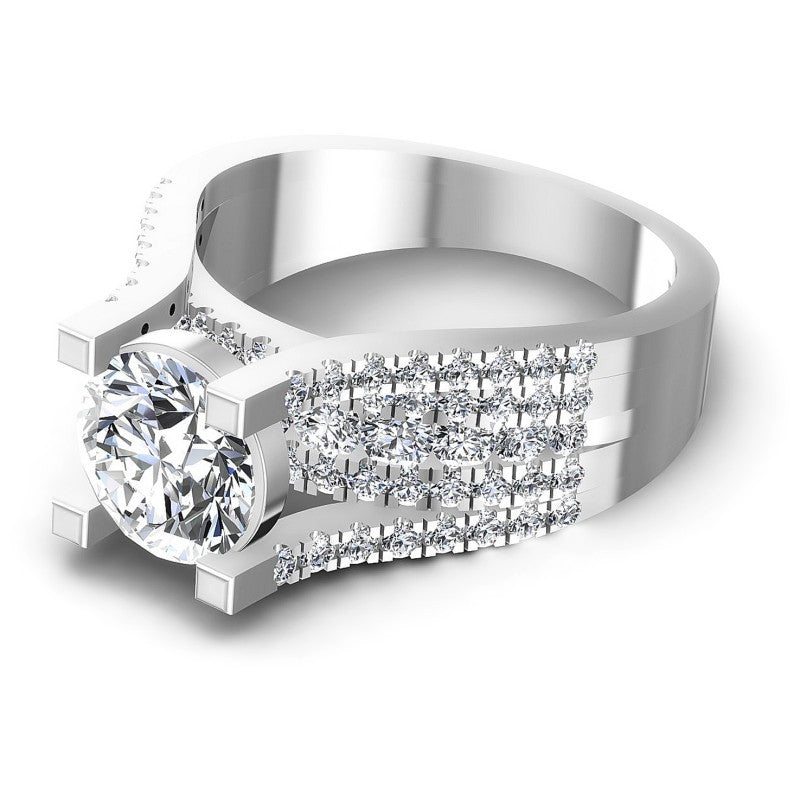 Round Diamonds 1.15CT Engagement Ring in 14KT Rose Gold