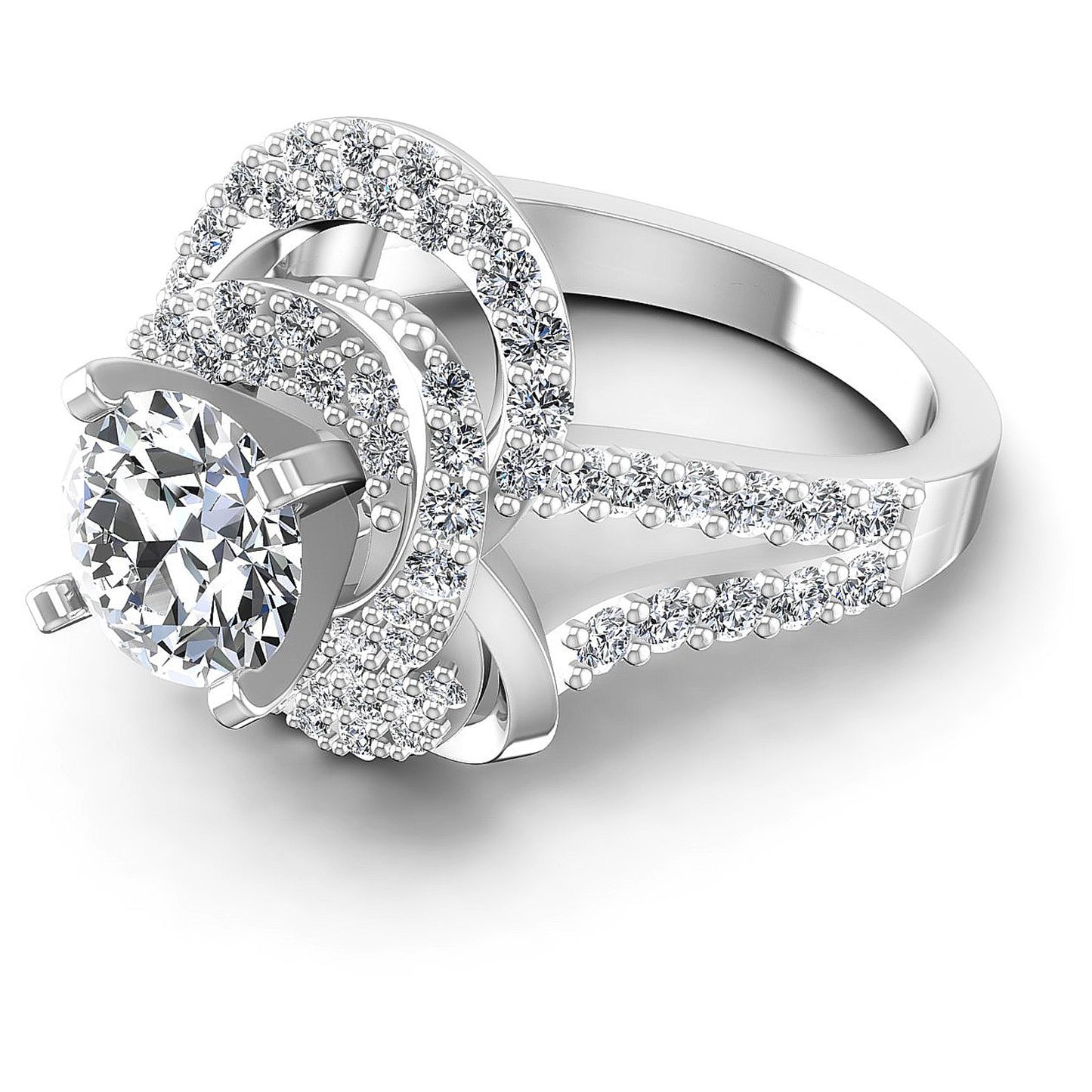1.10CT Round  Cut Diamonds Engagement Rings