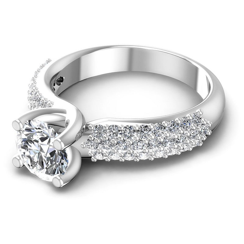Round Diamonds 1.20CT Engagement Ring in 14KT Rose Gold