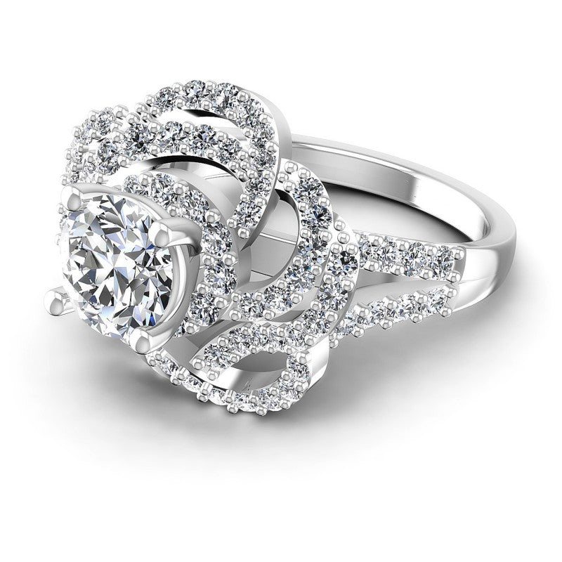 Round Diamonds 1.30CT Engagement Ring in 14KT Rose Gold