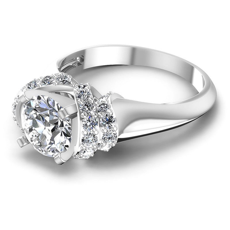 Round Diamonds 0.95CT Engagement Ring in 14KT Rose Gold