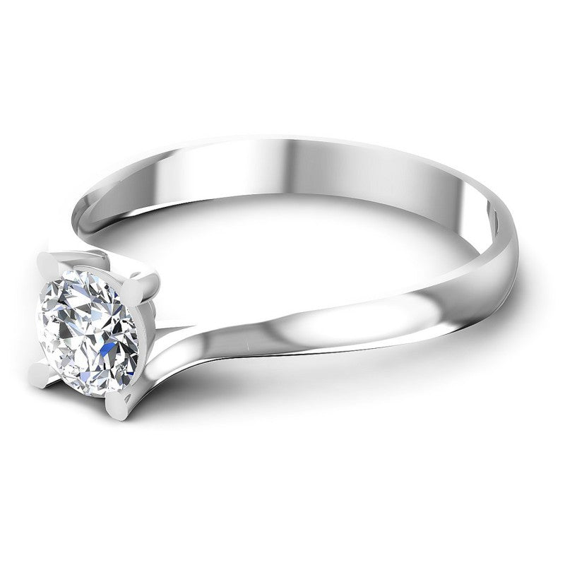 Round Diamonds 0.35CT Solitaire Ring in 14KT Rose Gold