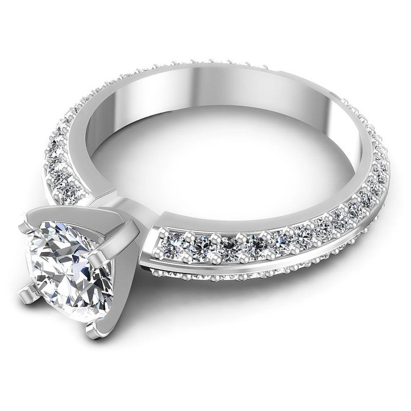 Round Diamonds 1.15CT Engagement Ring in 14KT Rose Gold