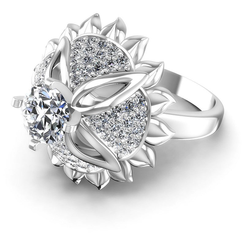 Round Diamonds 1.15CT Engagement Ring in 14KT Rose Gold
