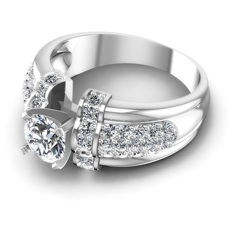 Round Diamonds 1.05CT Engagement Ring in 14KT Rose Gold