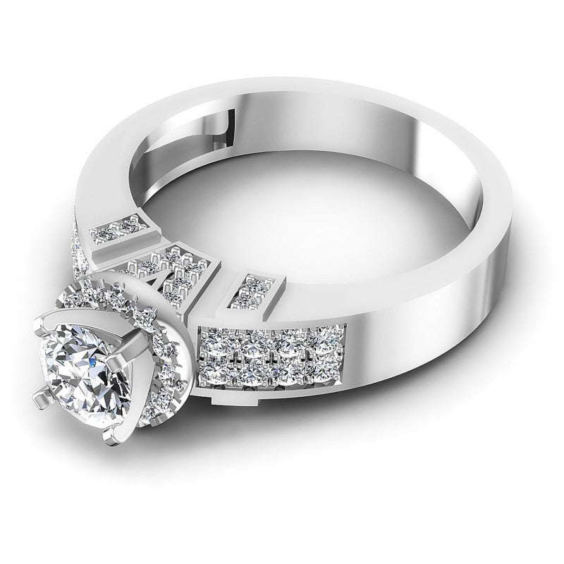 Round Diamonds 0.85CT Engagement Ring in 14KT Rose Gold