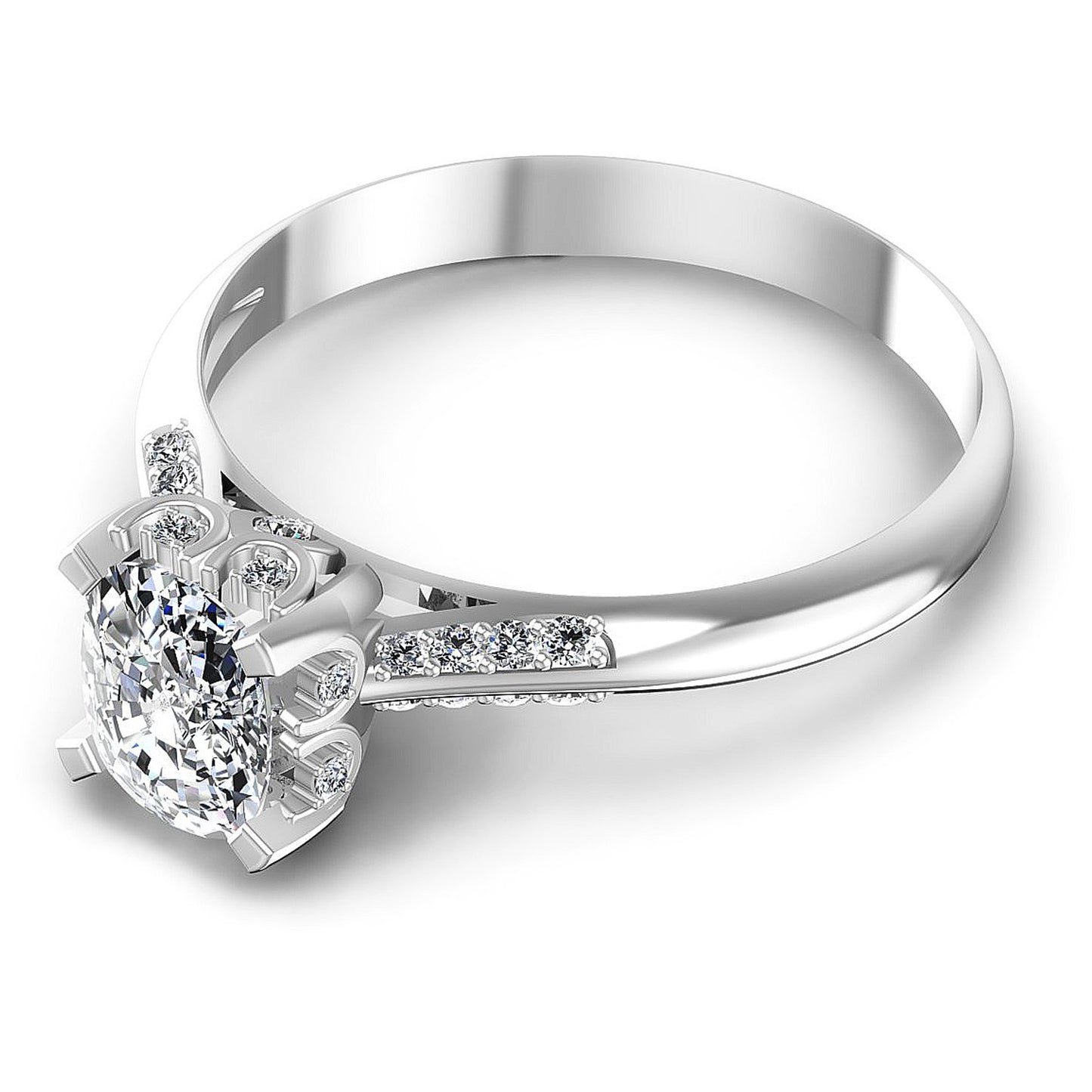 0.50CT Cushion And Round  Cut Diamonds Engagement Rings