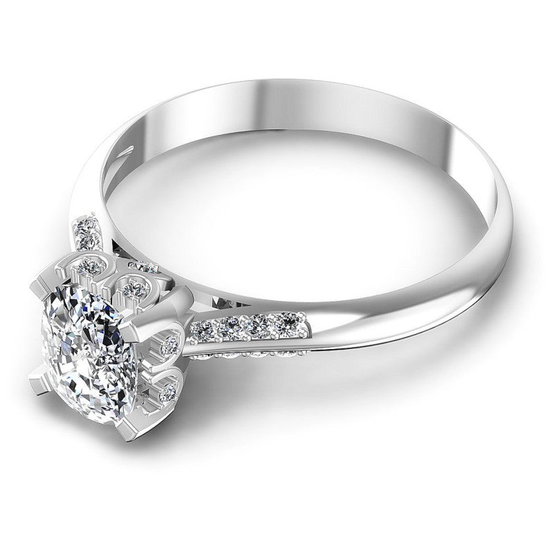 Round and Cushion Diamonds 0.50CT Engagement Ring in 14KT Rose Gold