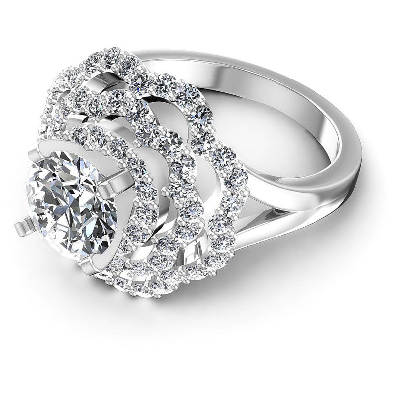 Round Diamonds 1.25CT Engagement Ring in 14KT Rose Gold