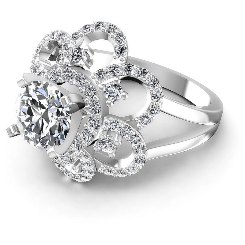 Round Diamonds 1.15CT Engagement Ring in 14KT Rose Gold