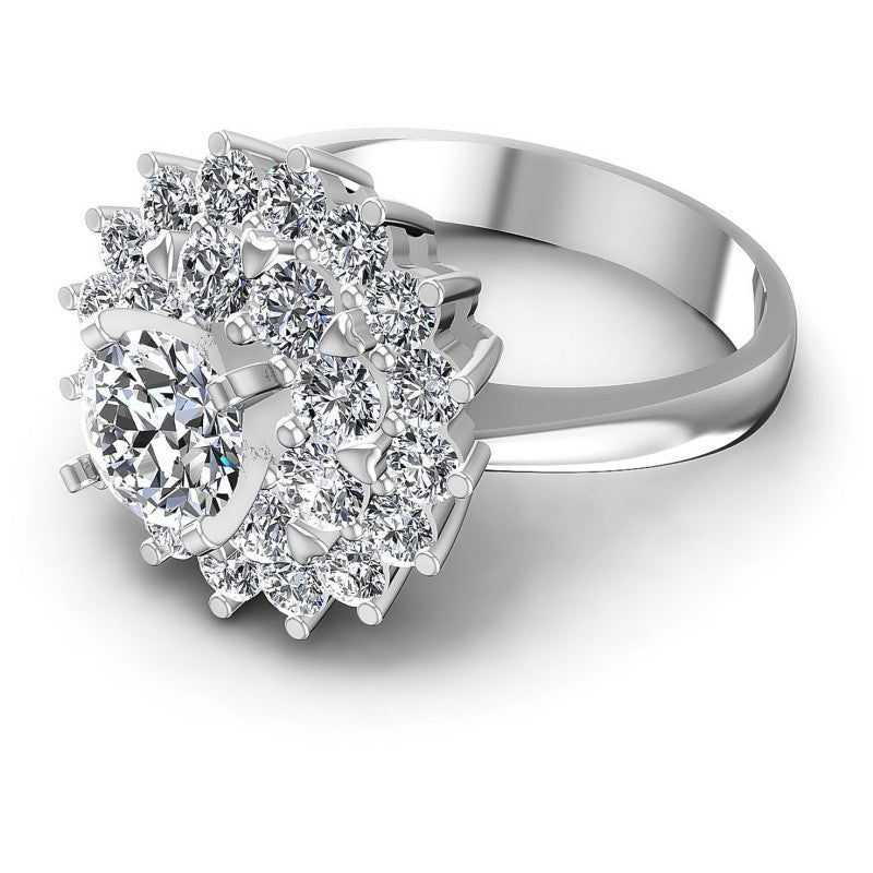 Round Diamonds 1.35CT Halo Ring in 14KT Rose Gold