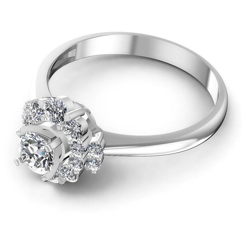 Round Diamonds 0.85CT Halo Ring in 14KT Rose Gold