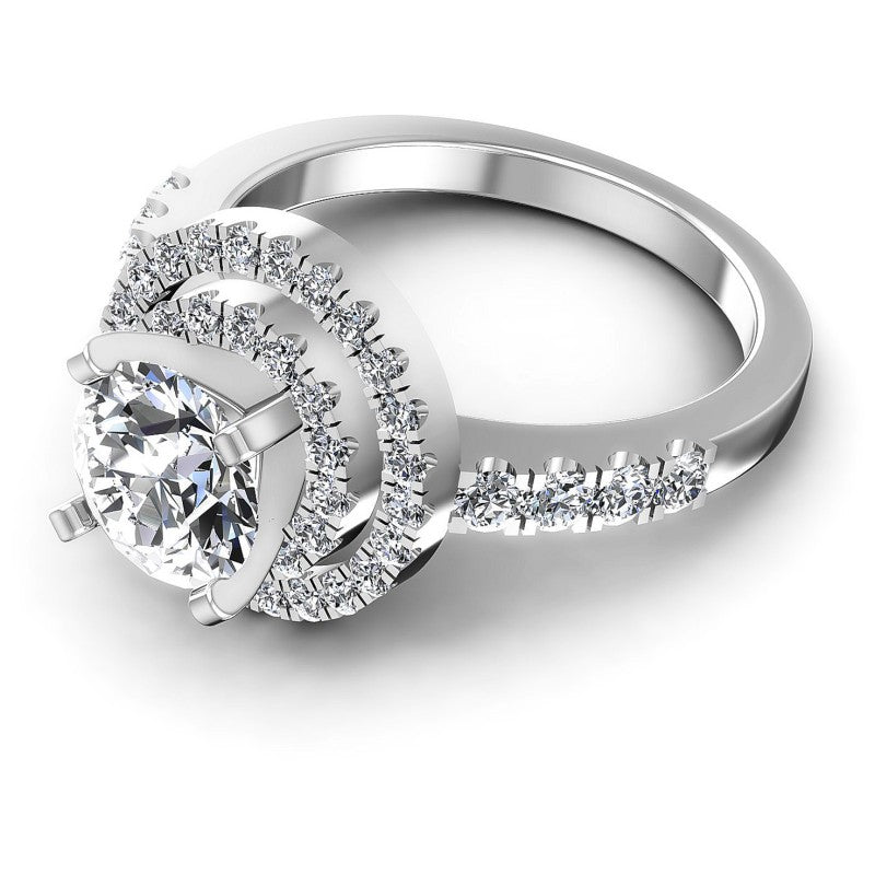 Round Diamonds 1.05CT Halo Ring in 14KT Rose Gold