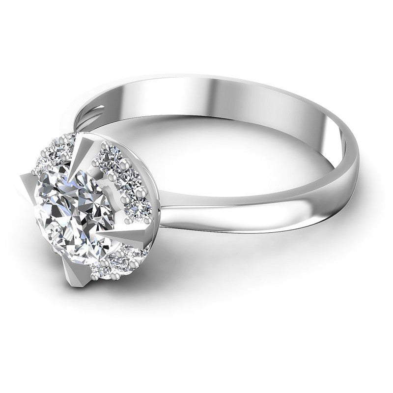 Round Diamonds 0.60CT Halo Ring in 14KT Rose Gold