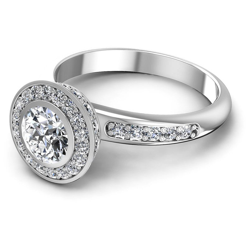 Round Diamonds 0.95CT Halo Ring in 14KT Rose Gold