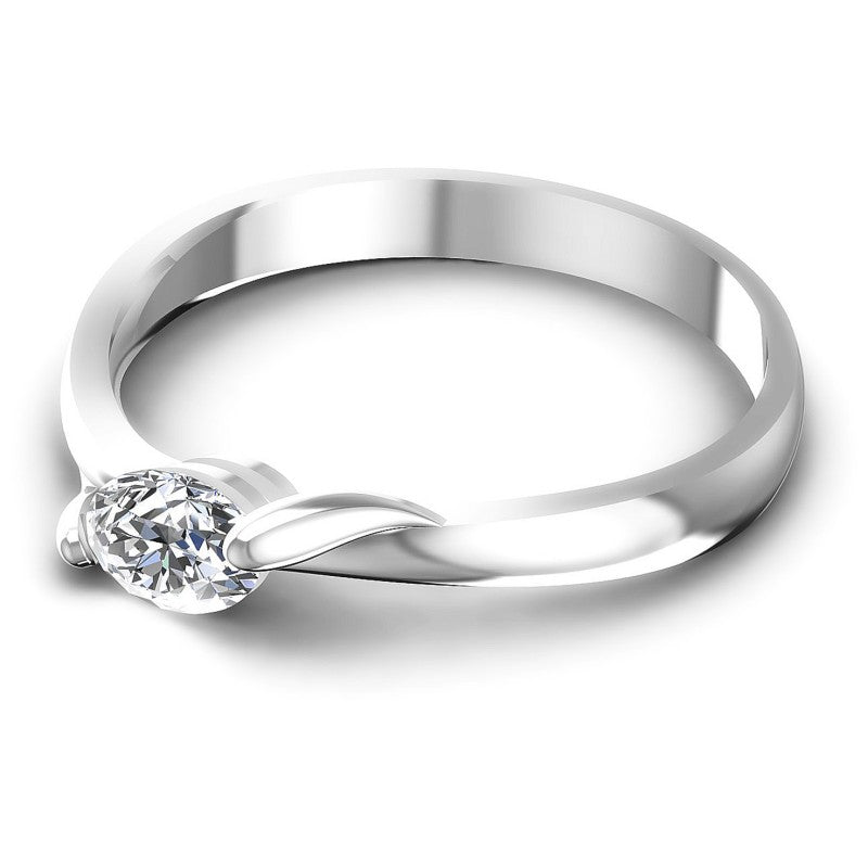 Oval Diamonds 0.35CT Solitaire Ring in 14KT Rose Gold
