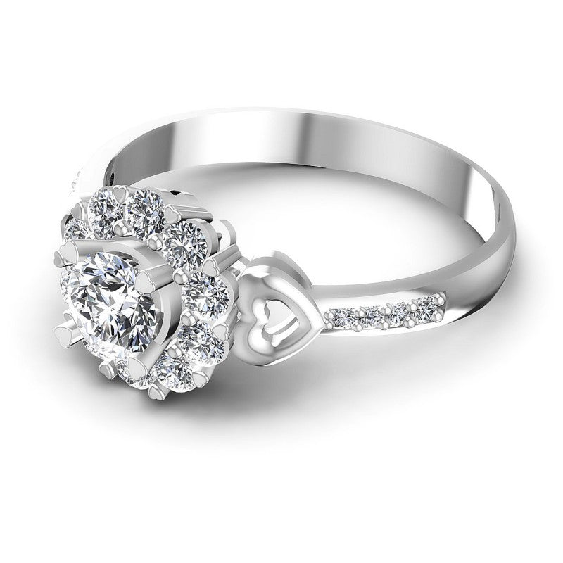 Round Diamonds 0.80CT Halo Ring in 14KT Rose Gold