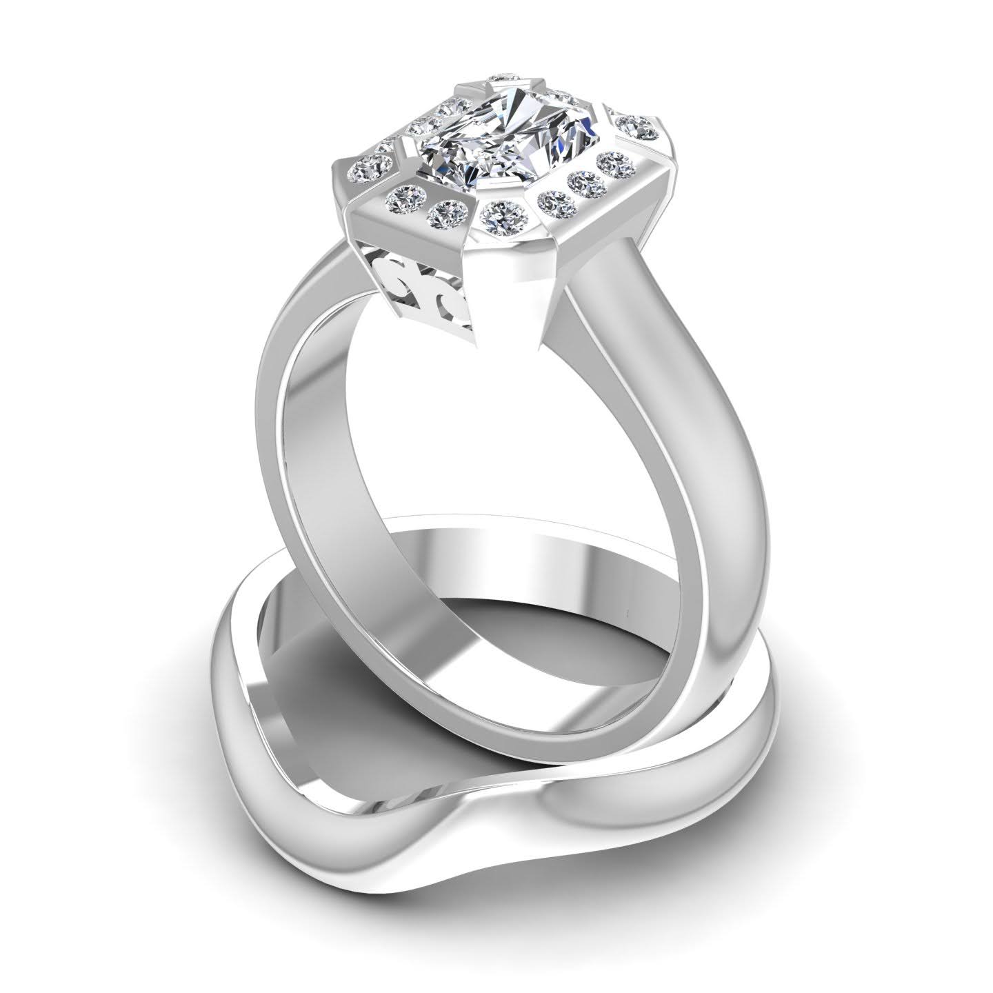 Bridal Sets 0.51-1.66CT Round & Radiant Cut Diamonds