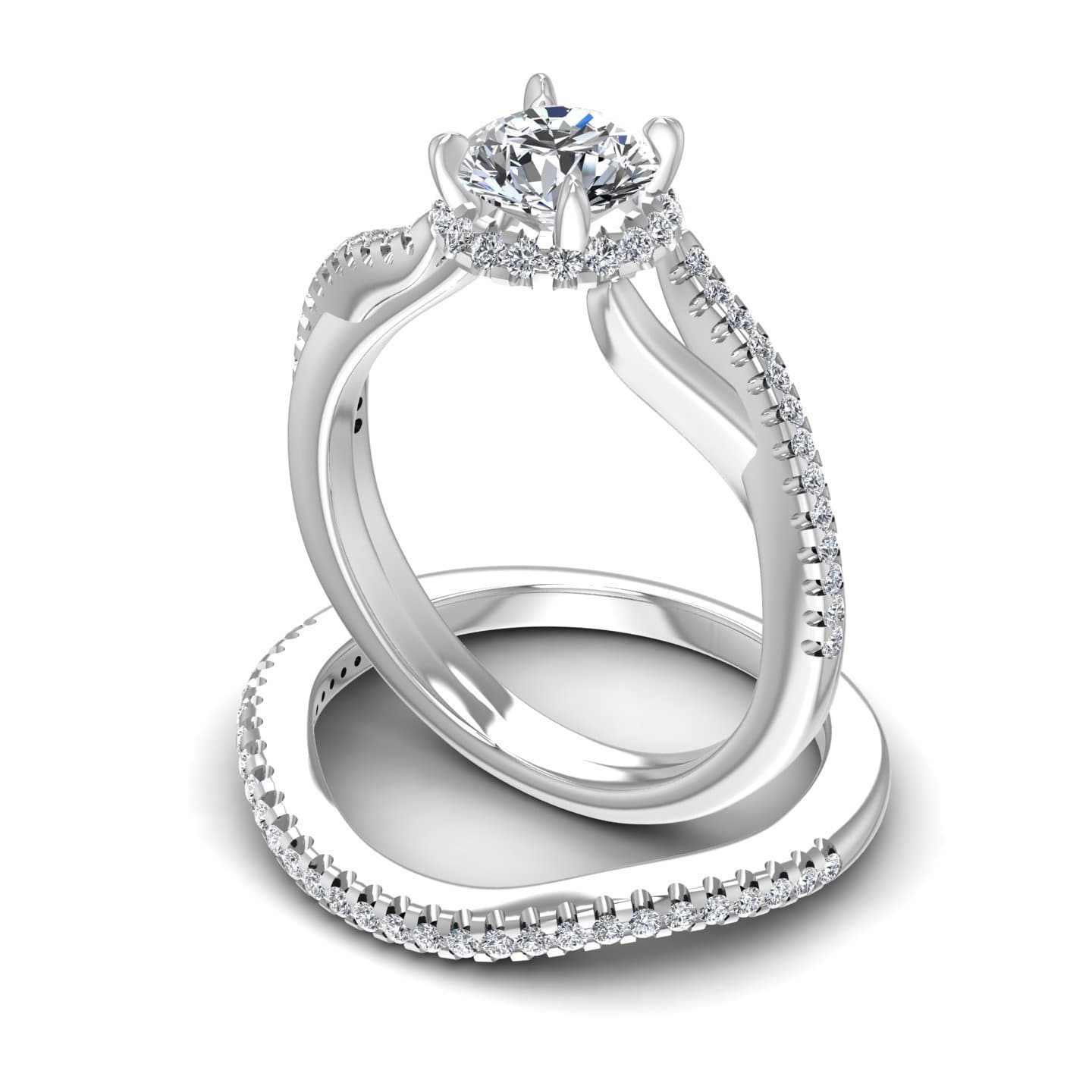 Bridal Sets 0.75-1.90CT Round Cut Diamonds
