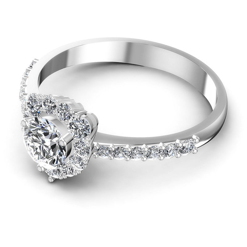 Round Diamonds 0.90CT Halo Ring in 14KT Rose Gold