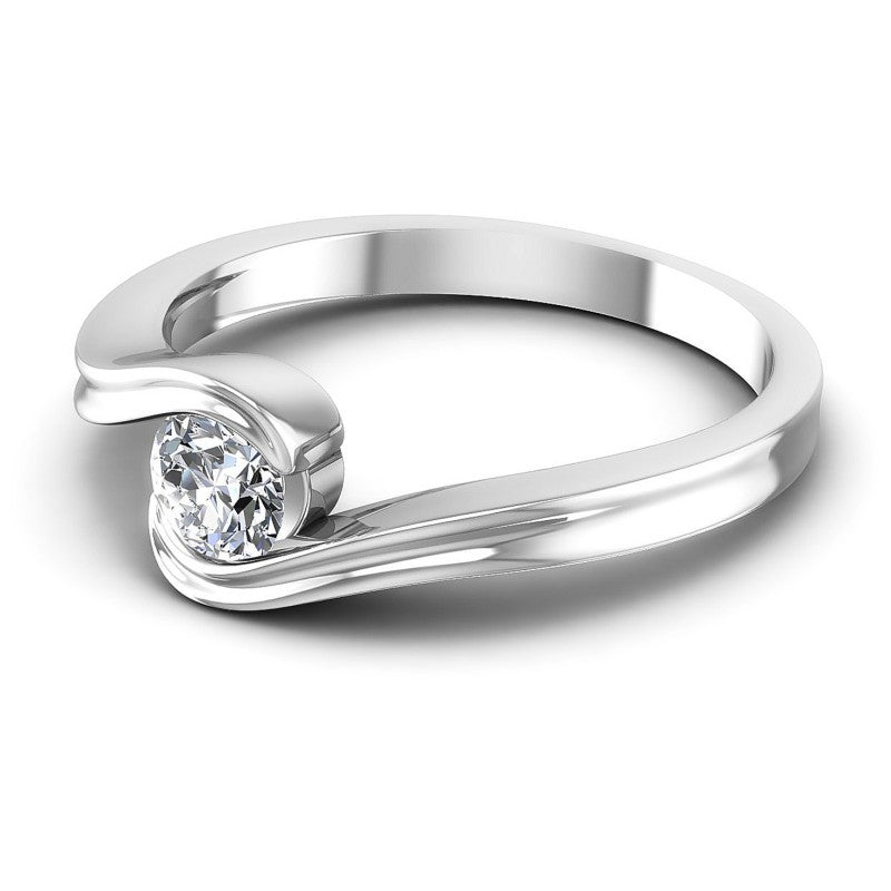 Round Diamonds 0.35CT Solitaire Ring in 14KT Rose Gold