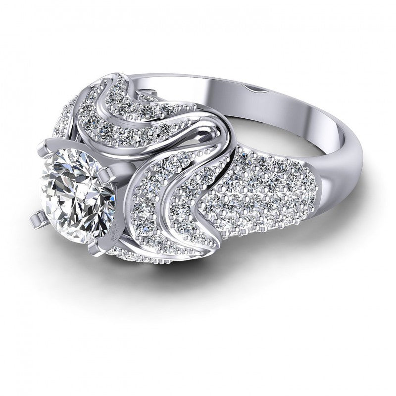 Round Diamonds 1.30CT Engagement Ring in 14KT Rose Gold