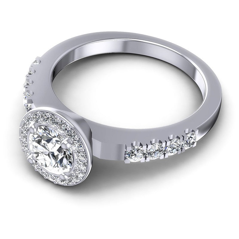 Round Diamonds 0.70CT Halo Ring in 14KT Rose Gold