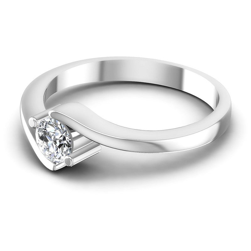 Round Diamonds 0.35CT Solitaire Ring in 14KT Rose Gold