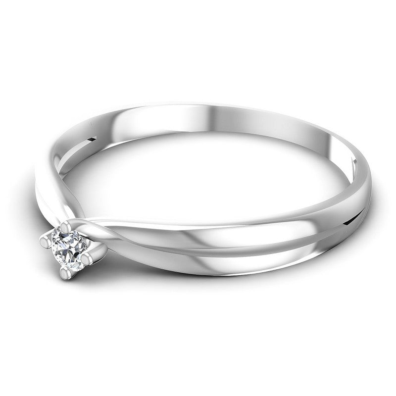 Round Diamonds 0.10CT Solitaire Ring in 14KT Rose Gold