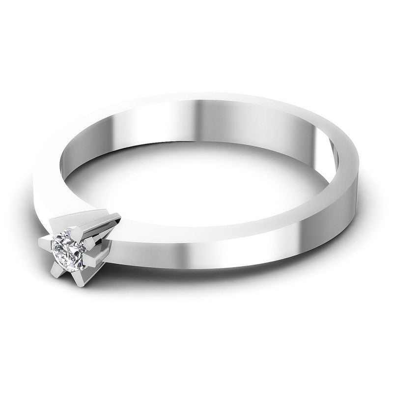 Round Diamonds 0.10CT Solitaire Ring in 14KT Rose Gold