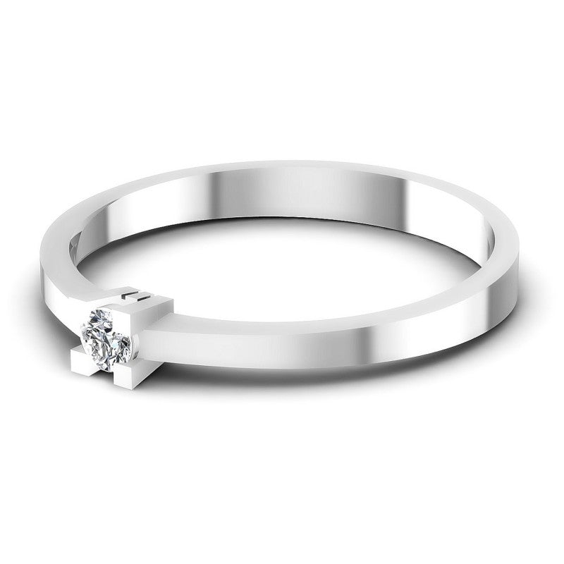 Round Diamonds 0.10CT Solitaire Ring in 14KT Rose Gold