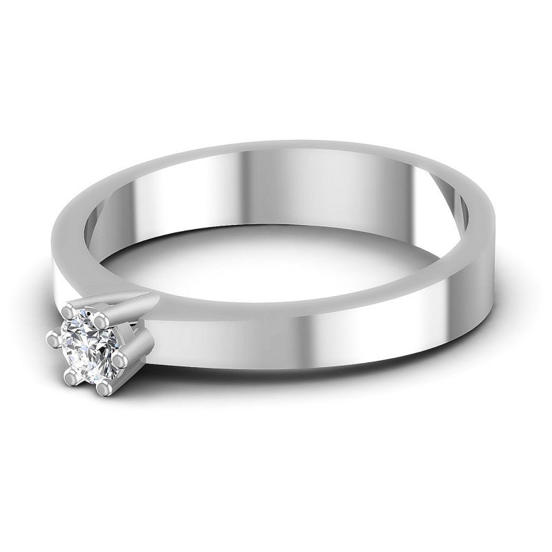 Round Diamonds 0.20CT Solitaire Ring in 14KT Rose Gold