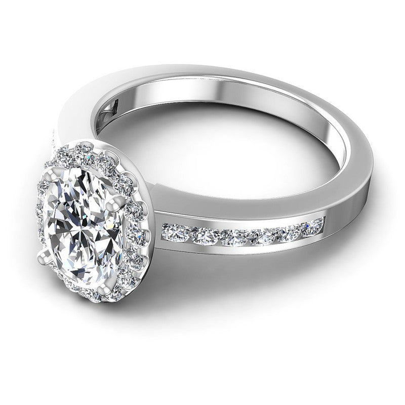 Round and Oval Diamonds 1.65CT Halo Ring in 14KT Rose Gold