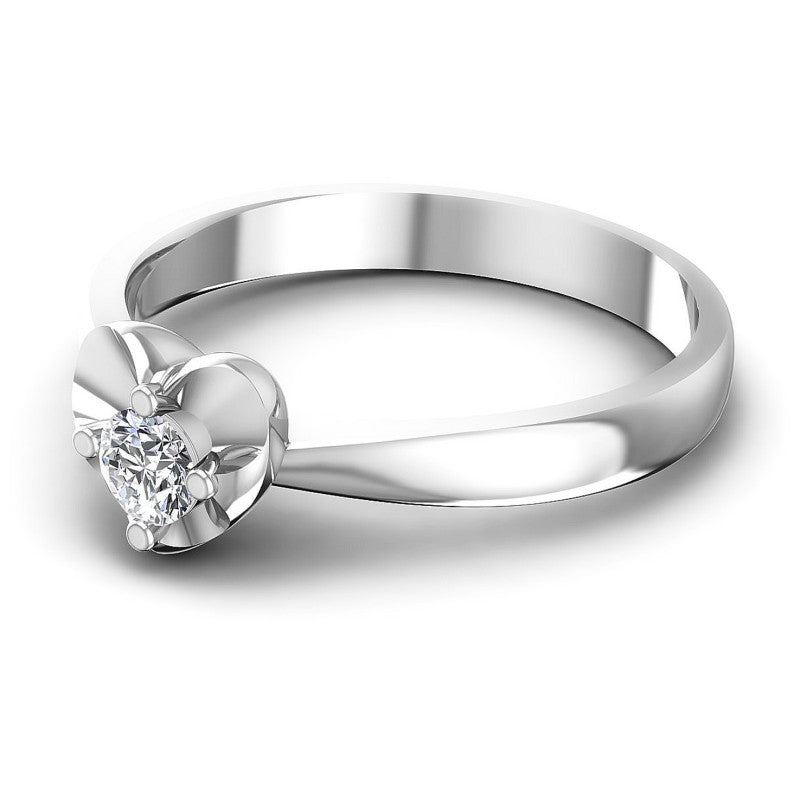 Round Diamonds 0.20CT Solitaire Ring in 14KT Rose Gold