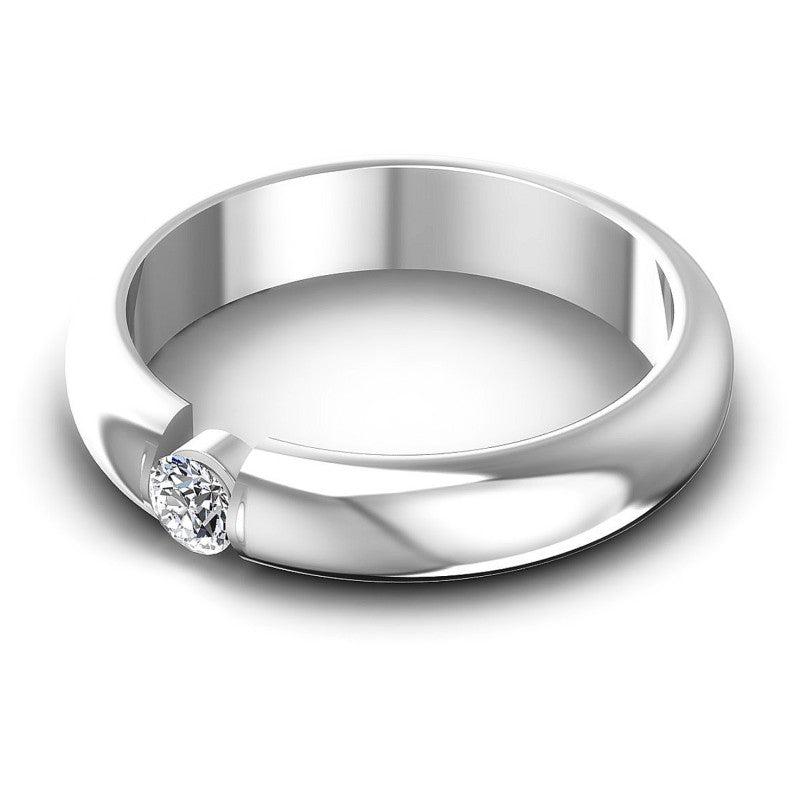 Round Diamonds 0.15CT Solitaire Ring in 14KT Rose Gold