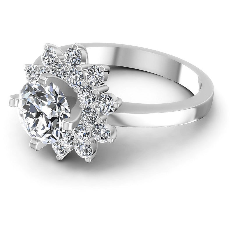 Round Cut Diamonds Halo Ring in 14KT Rose Gold