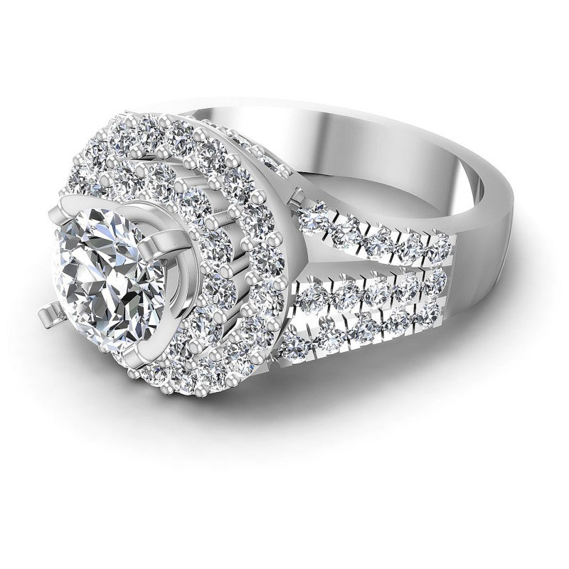Round Cut Diamonds Halo Ring in 14KT Rose Gold