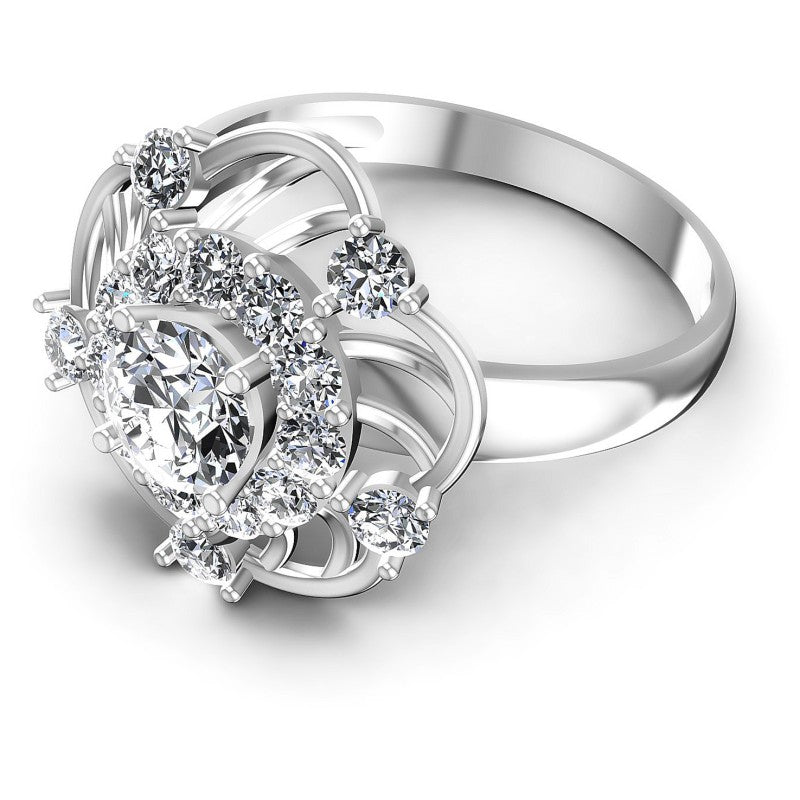 Round Cut Diamonds Halo Ring in 14KT Rose Gold