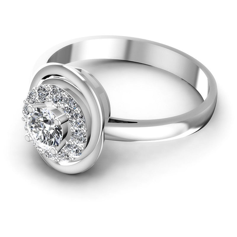 Round Cut Diamonds Halo Ring in 14KT Rose Gold