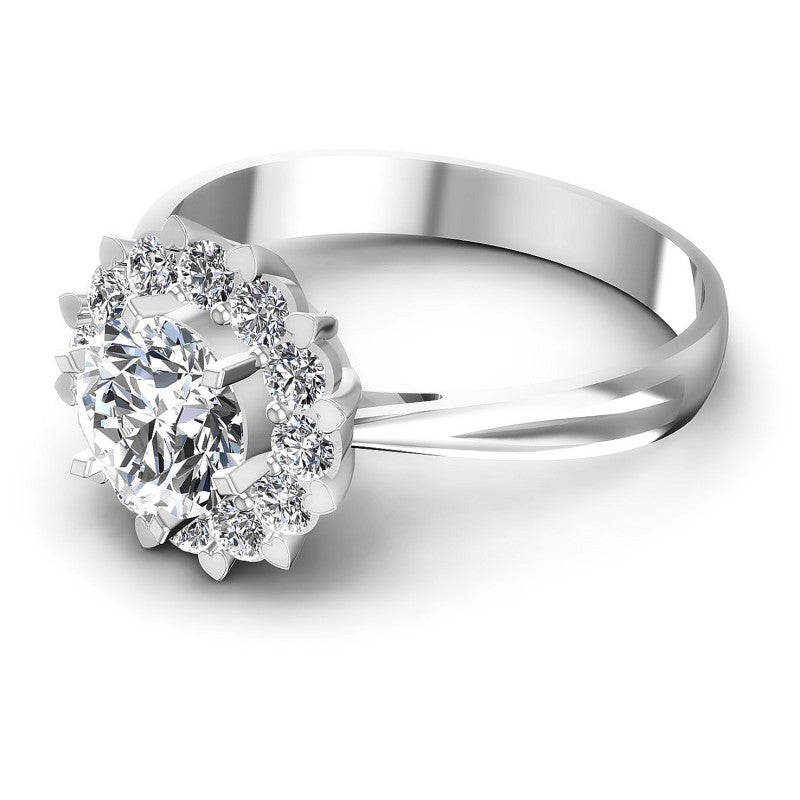 Round Cut Diamonds Halo Ring in 14KT Rose Gold