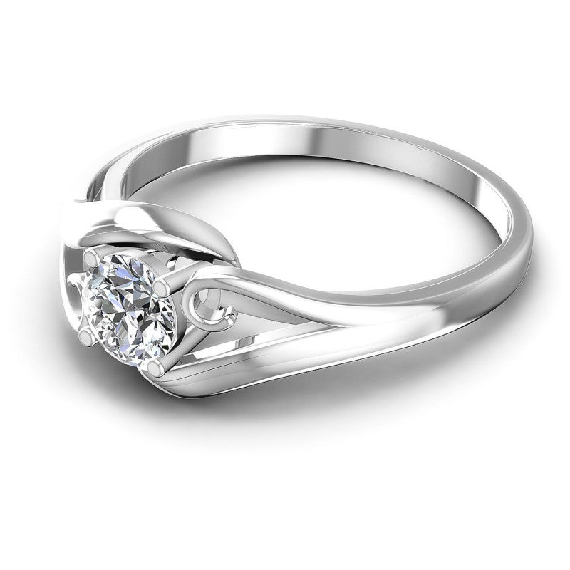 Round Cut Diamonds Solitaire Ring in 14KT Rose Gold