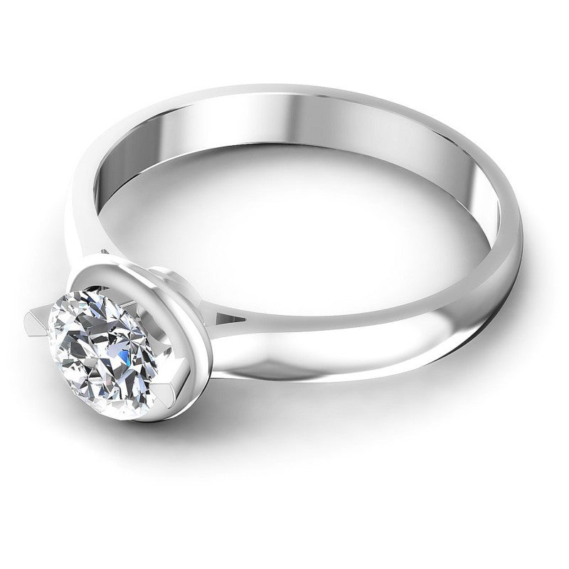 Round Cut Diamonds Solitaire Ring in 14KT Rose Gold