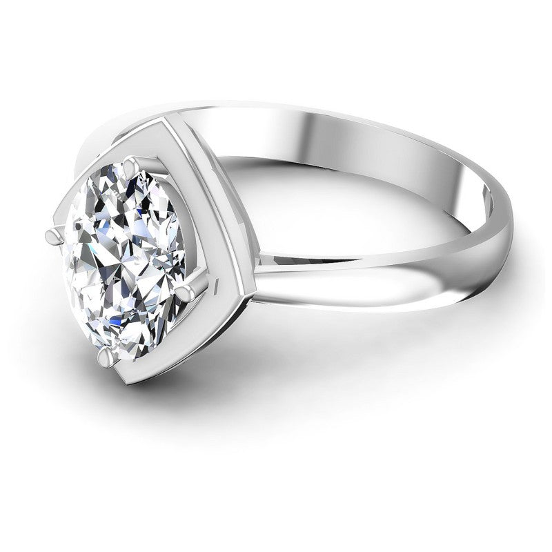 Oval Cut Diamonds Solitaire Ring in 14KT Rose Gold