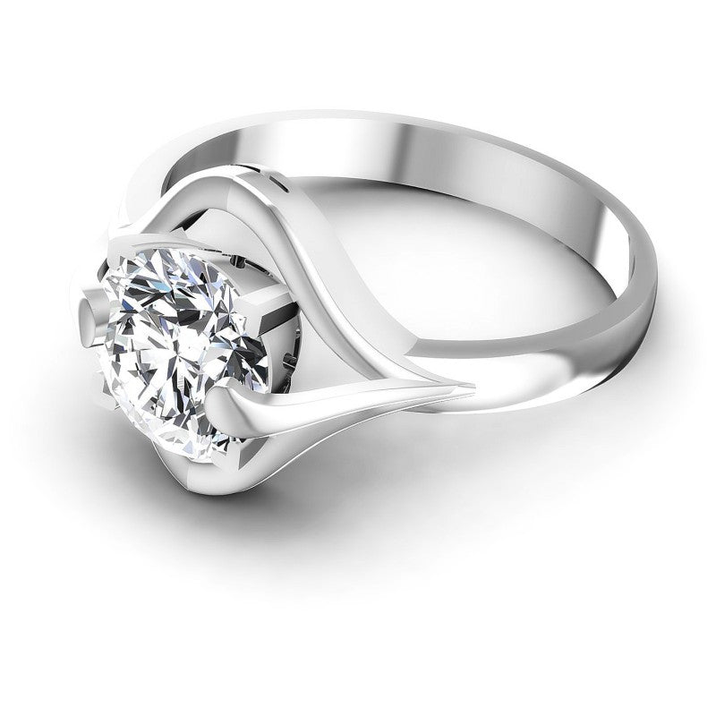 Round Cut Diamonds Solitaire Ring in 14KT Rose Gold