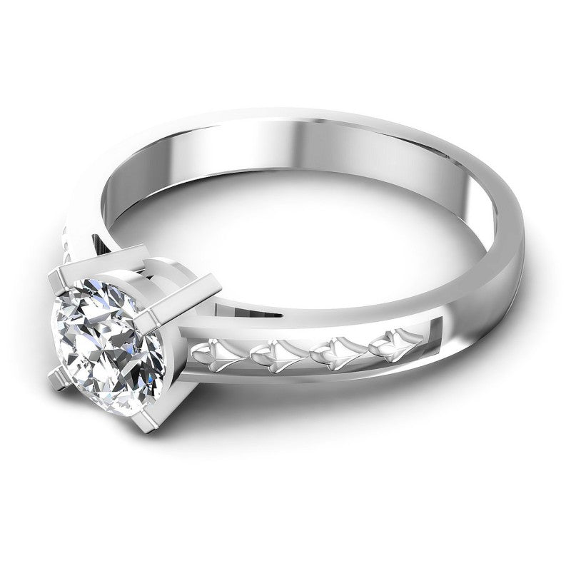 Round Cut Diamonds Solitaire Ring in 14KT Rose Gold