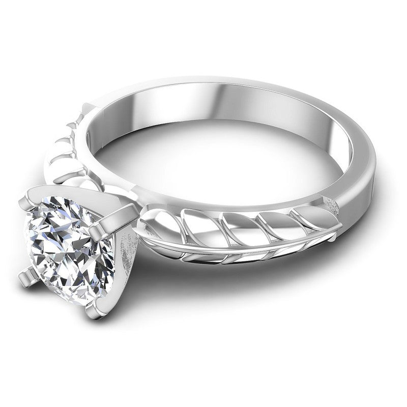 Round Cut Diamonds Solitaire Ring in 14KT Rose Gold