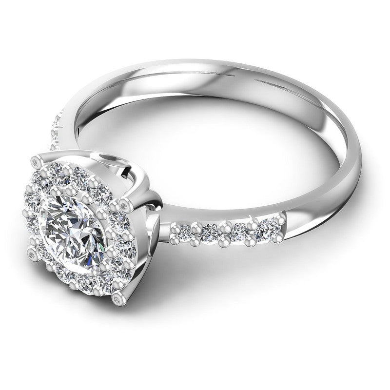 Round Diamonds 0.75CT Halo Ring in 14KT Rose Gold