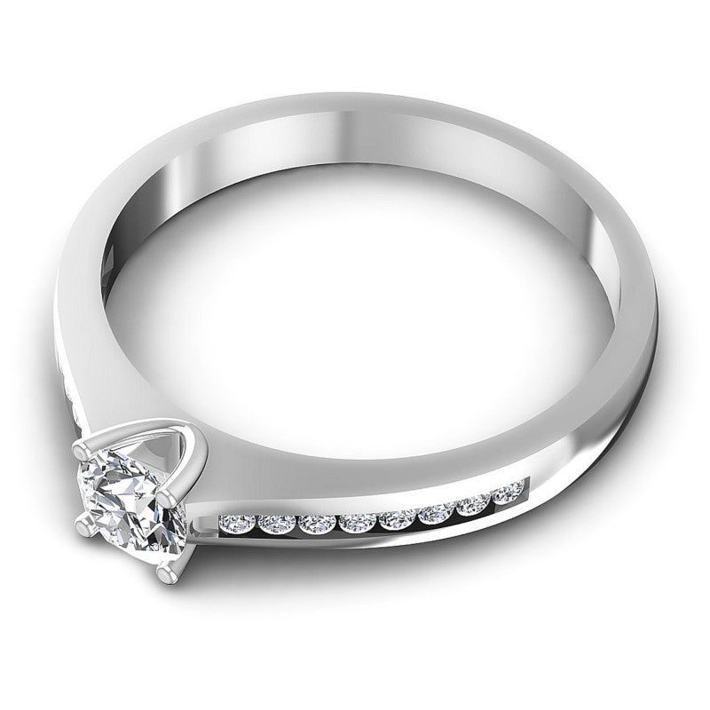 Round Cut Diamonds Engagement Ring in 14KT Rose Gold
